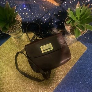 ROWALLAN Frm ENGLAND GENUINE LEATHER DEEP BROWN CLUTCH CROSSBODY Bag GORH VNTG